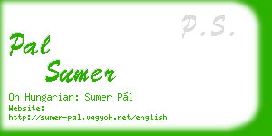 pal sumer business card
